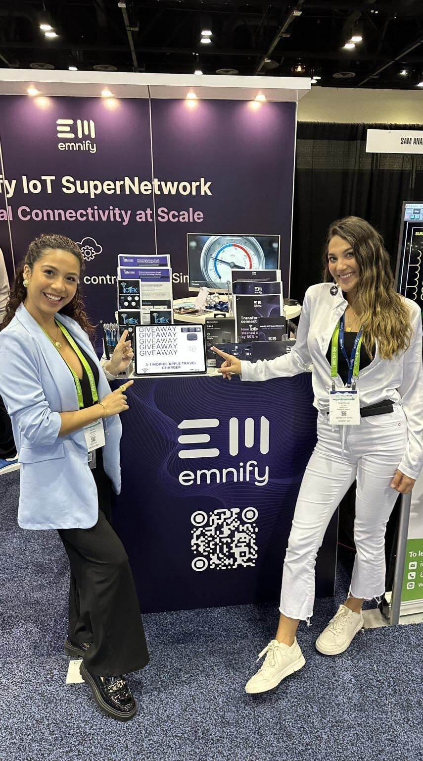 IOTEK and emnify team members at the DistribuTech International 2024 booth