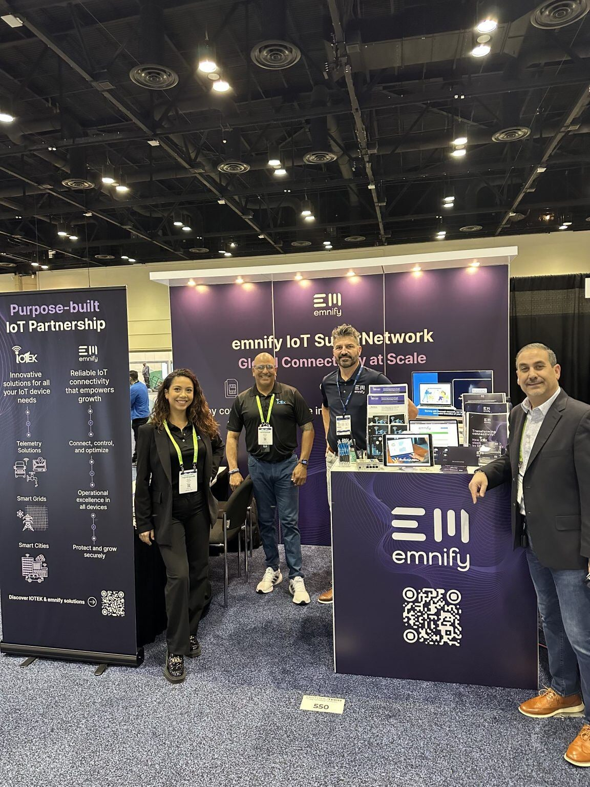 IOTEK and emnify team at the DistribuTech International 2024 "Purpose-built IoT Partnership" booth